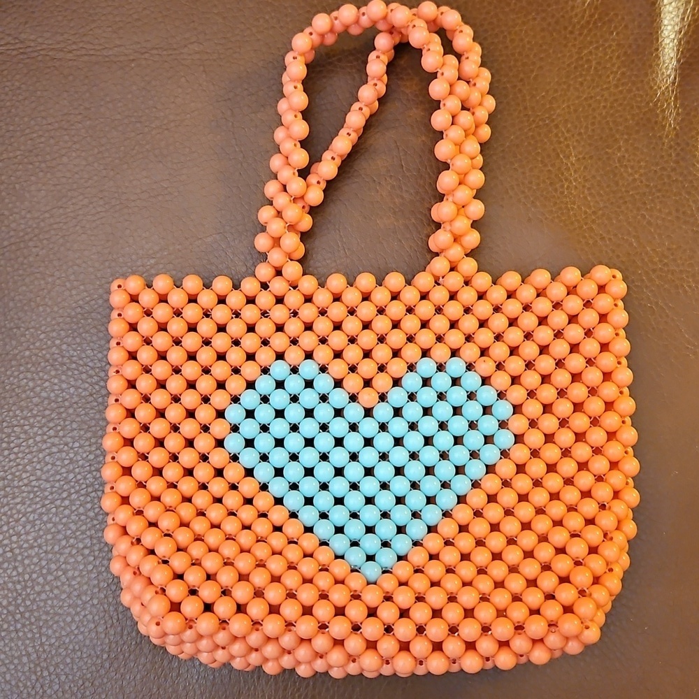 RUBY & RY Beaded Heart Coquette Kidcore Mini Handbag - Picture 2 of 6